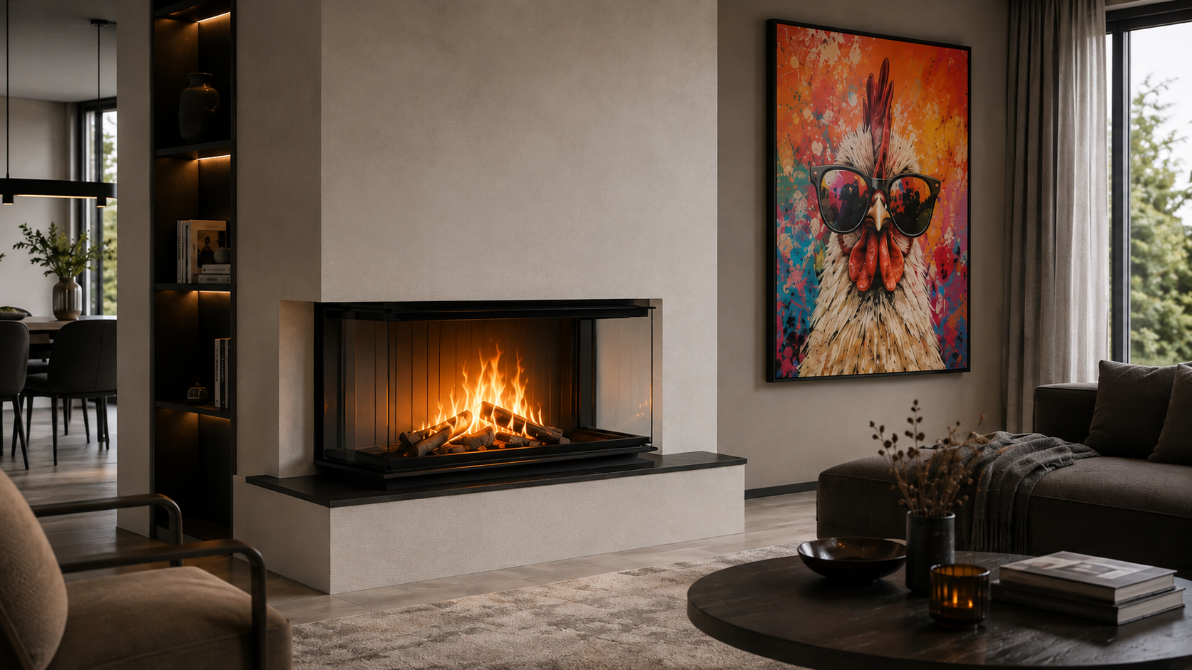 Kamin im Wohnzimmer